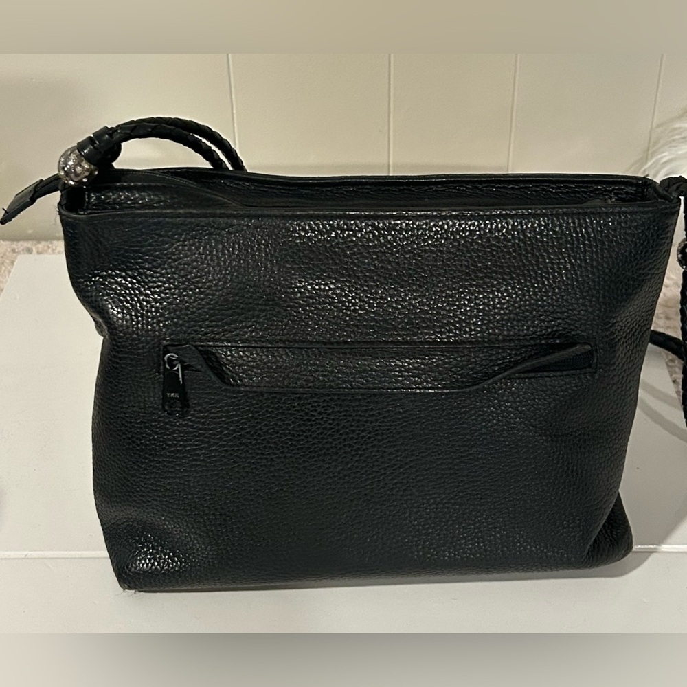 Brighton Black Leather Shoulder Bag Croc embossed shoulder bag - Picture 10 of 14